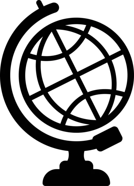 Aardrijkskunde Globe Icoon Massieve Stijl — Stockvector