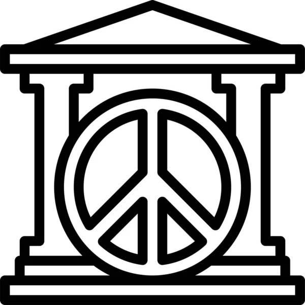 Икона Государственного Права Здания Суда Стиле Наброска — стоковый вектор