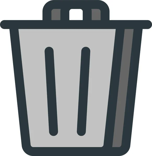 Bin Delete Discard Icon Filled Outline Style — Stock Vector