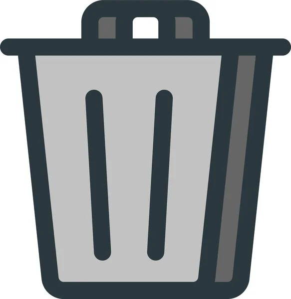 Bin Eliminar Icono Descarte Estilo Esquema Lleno — Vector de stock