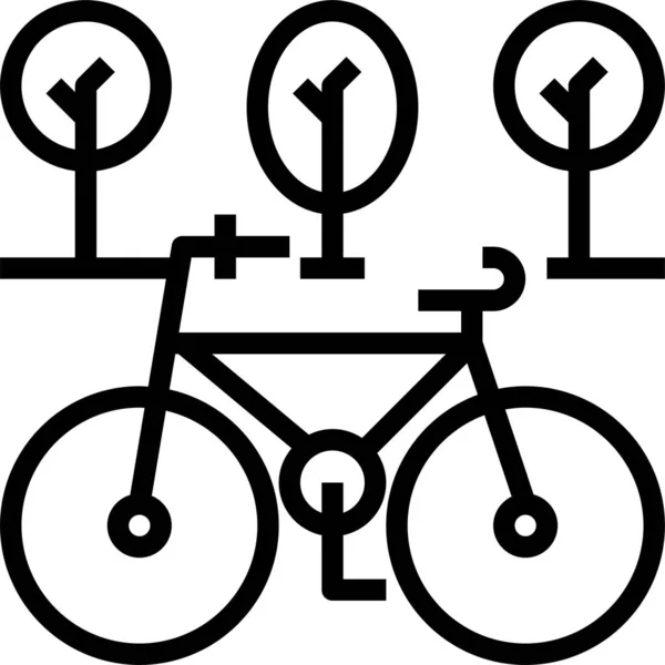 Bicicleta Bicicleta Bicicleta Icono Ejercicio Estilo Esquema — Vector de stock
