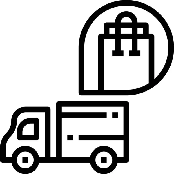 Ikon Perdagangan Pembelian Tas Dalam Gaya Outline - Stok Vektor