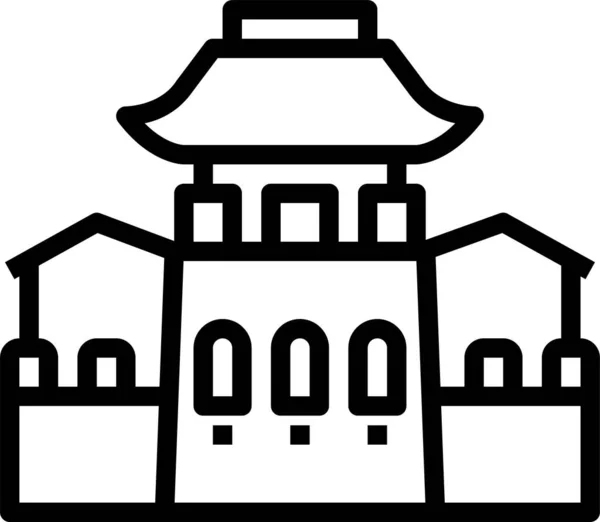 Κινέζικο Εικονίδιο Ταξιδιού Τοίχο — Διανυσματικό Αρχείο