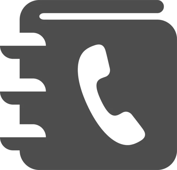 Carnet Adresses Contacts Icône Dans Style Solide — Image vectorielle