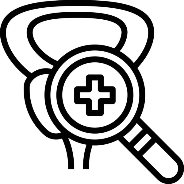 Próstata Comprobar Icono Atención Médica Estilo Esquema — Vector de stock