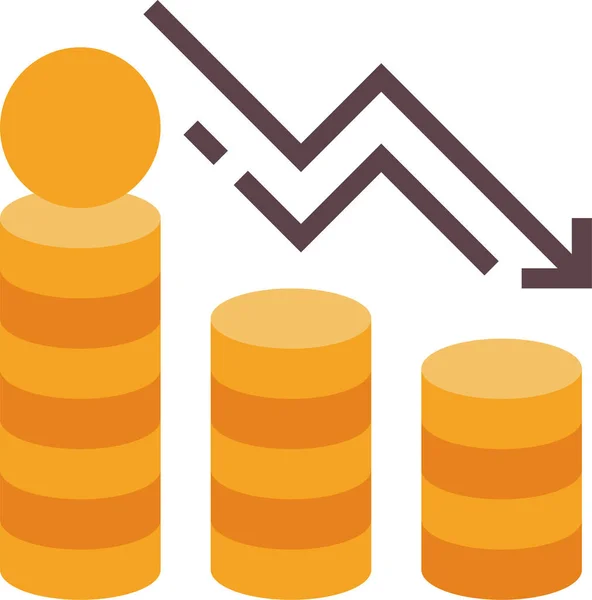Иконка Кризиса Убытков Банковского Бизнеса Плоском Стиле — стоковый вектор