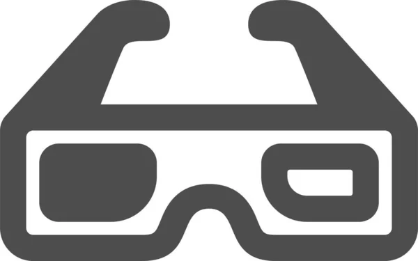 ソリッドスタイルの3Dメガネアイコン — ストックベクタ