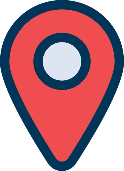 Icono Pin Mapa Ubicación Estilo Contorno Lleno — Vector de stock