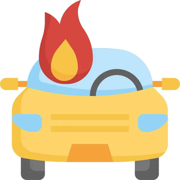 Quema Icono Accidente Coche — Vector de stock