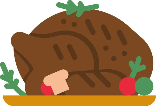 感謝祭カテゴリーの七面鳥料理感謝祭アイコン — ストックベクタ