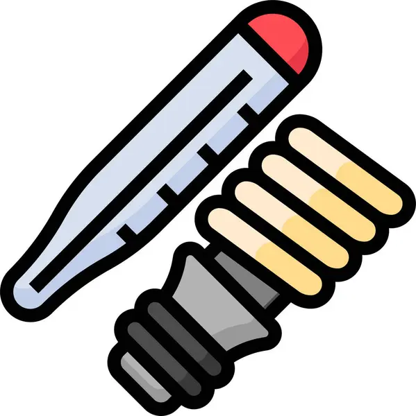 Mercury Temperature Thermometer Icon — Stock Vector