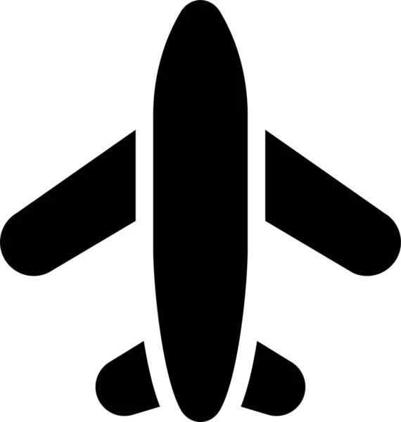 Uçak Hava Taşıtı Simgesi Katı Biçimde — Stok Vektör