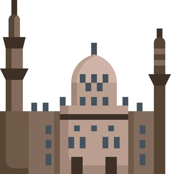 Cairo Citadelle Icône Architecture — Image vectorielle