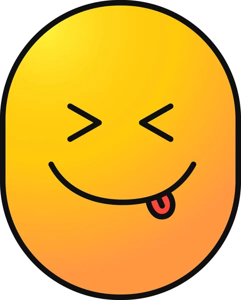 Emotikon Emoji Aby Legrační Ikona Stylu Plného Obrysu — Stockový vektor