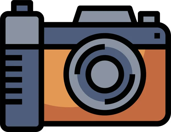 照相相机胶卷图标填充轮廓风格 — 图库矢量图片