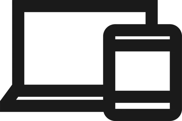 Значок Ноутбука Комп Ютера Суцільному Стилі — стоковий вектор