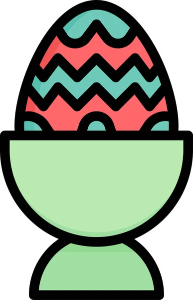 Boiled Egg Breakfast Icon Filled Outline Style — 图库矢量图片