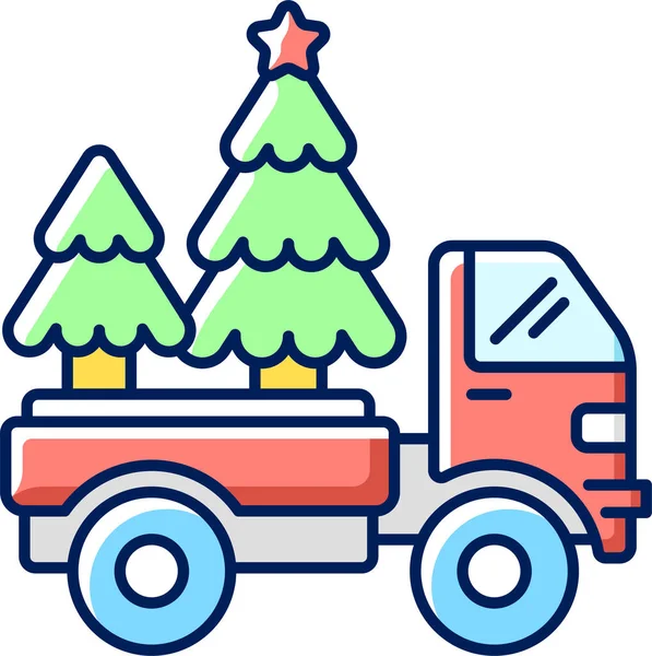Árvore Natal Decoração Feriado Ícone — Vetor de Stock