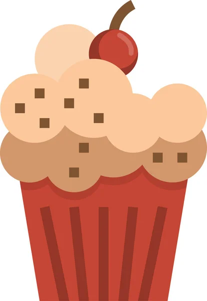 Cupcakes Essen Frühstück Symbol — Stockvektor