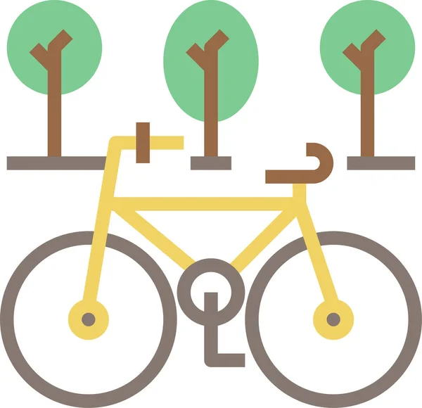 Vélo Vélo Icône Exercice Dans Style Plat — Image vectorielle