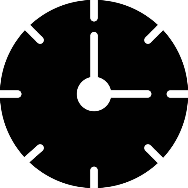 Horloge Alarme Calendrier Icône Style Solide — Image vectorielle