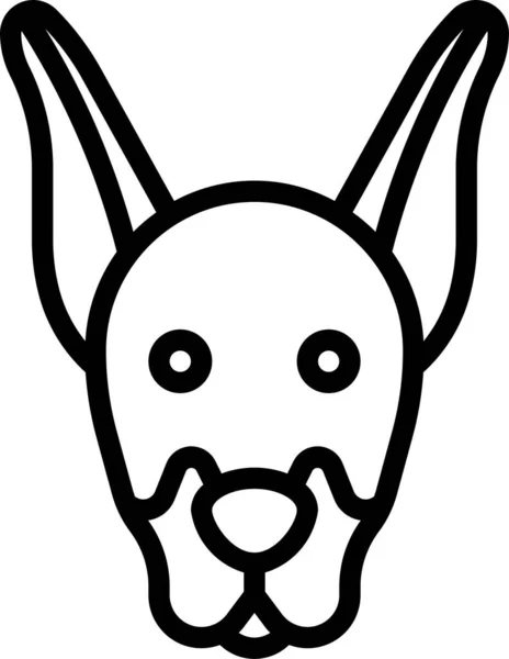 Doberman Pinscher Animal Icon Outline Style — Stock Vector