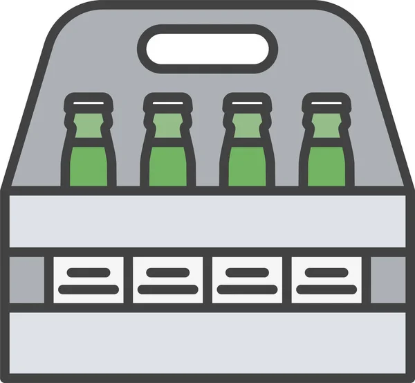 Icono Botella Cerveza Alcohol Estilo Contorno Lleno — Vector de stock