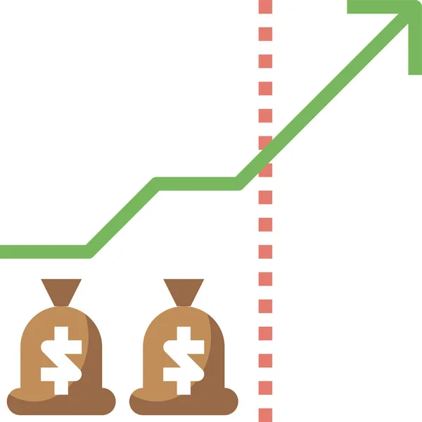 Banca Business Capital Icona Stile Piatto — Vettoriale Stock