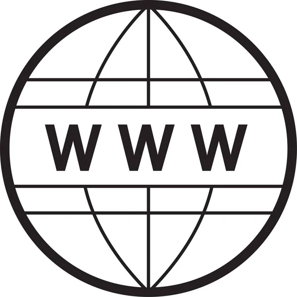 Global Glob Internet Icon Stil Contur — Vector de stoc