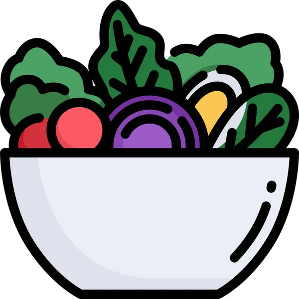 Salat Gesunde Ernährung Ikone — Stockvektor
