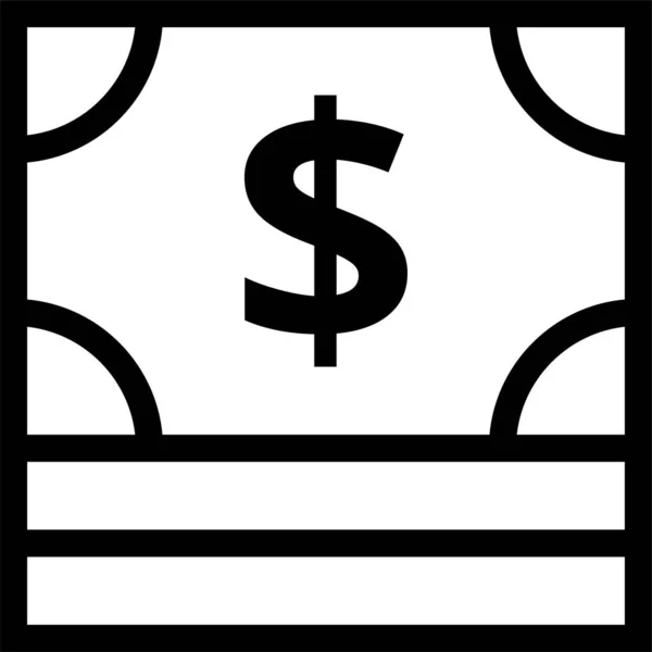 Geld Ikone Umrissen — Stockvektor