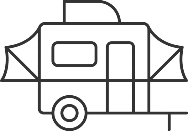 Ikone Der Lastwagenfahrt Umrissen — Stockvektor