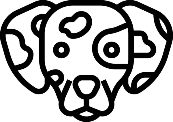 Даматяни Значок Собаки Тварин Контурному Стилі — стоковий вектор