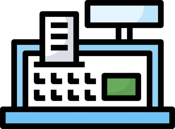 Elektronica Inkt Papier Pictogram Gevulde Outline Stijl — Stockvector