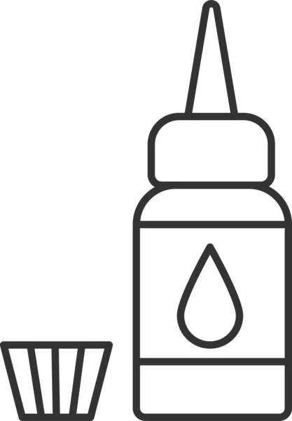 Значок Падения Крышки Бутылки Стиле Контура — стоковый вектор