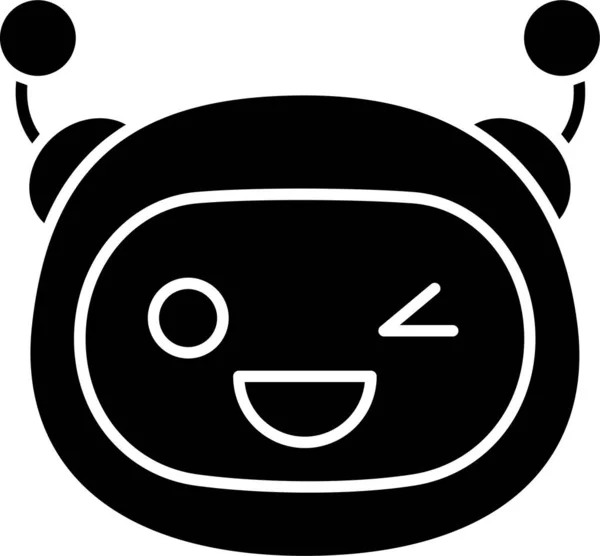 Bot Chatbot Emoji Ikon Szilárd Stílusban — Stock Vector