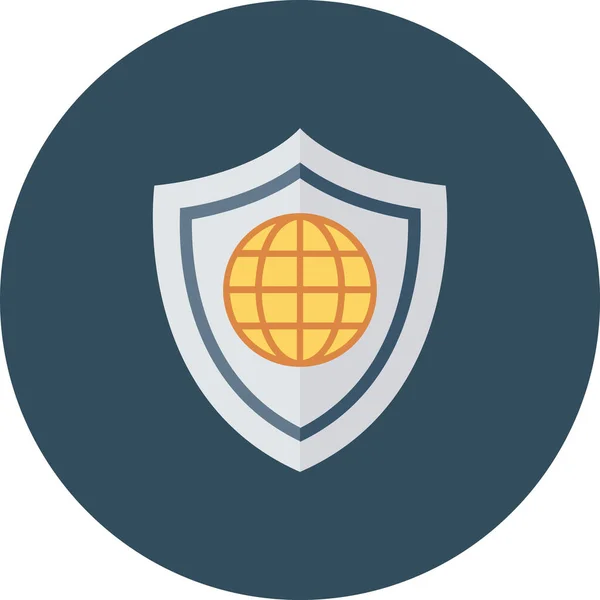 Globale Sicherheits Ikone Flachen Stil — Stockvektor