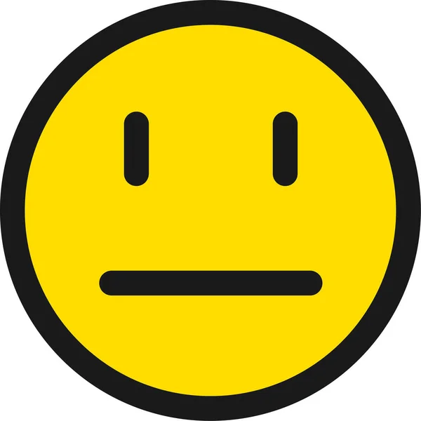 Ikon Emoji Wajah Netral Dalam Gaya Yang Diisikan - Stok Vektor