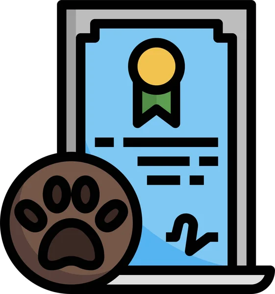 Значок Ліцензії Домашню Тварину Сертифіката — стоковий вектор
