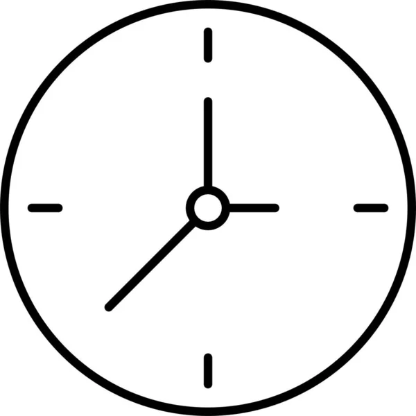 Horloge Date Limite Icône Électronique Dans Style Contour — Image vectorielle