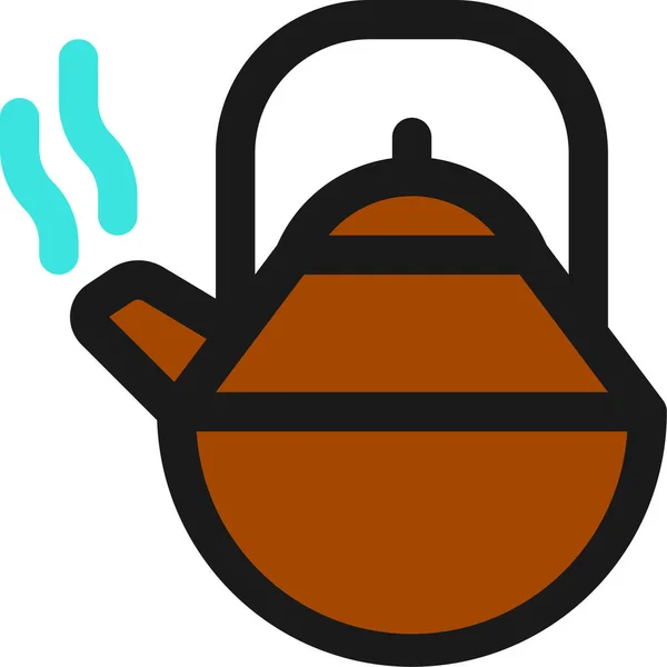 Teapot Tea Greentea Icon — Stock Vector