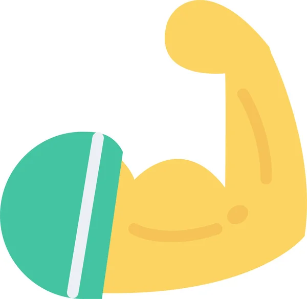 Bicep Fitness Icono Gimnasio Estilo Plano — Vector de stock