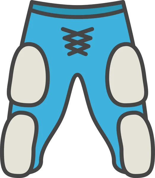 Icono Protección Pantalones Fútbol Americano Estilo Contorno Lleno — Vector de stock