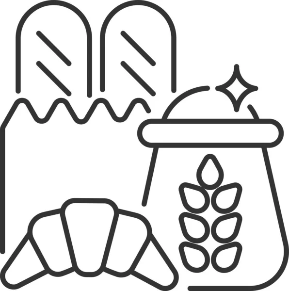 Kohlenhydrate Brot Getreide Symbol — Stockvektor
