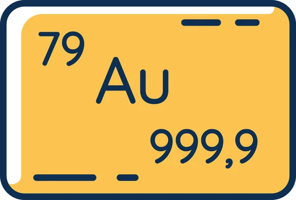 金の貴金属の地金のアイコン — ストックベクタ