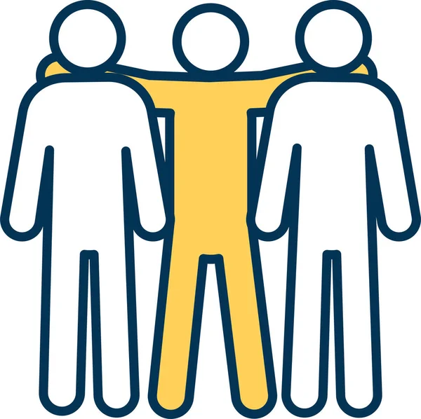 Teamwork Vriendschap Pictogram — Stockvector