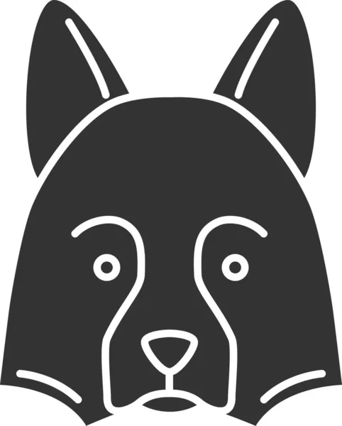 Collie Hund Husdjur Ikon Fast Stil — Stock vektor