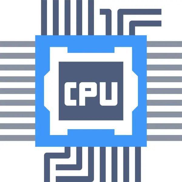 Component Computer Cpu Icon Flat Style — Stock Vector