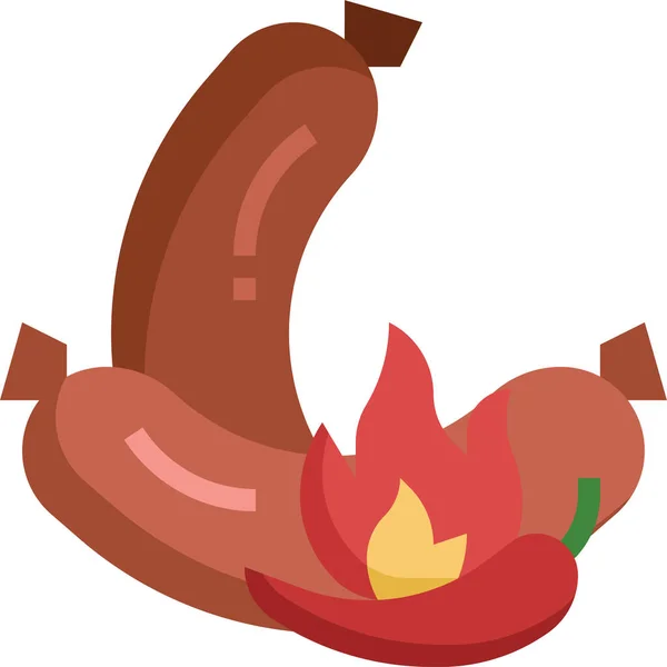 Spicy Sausage Hotdog Icon — Stock Vector