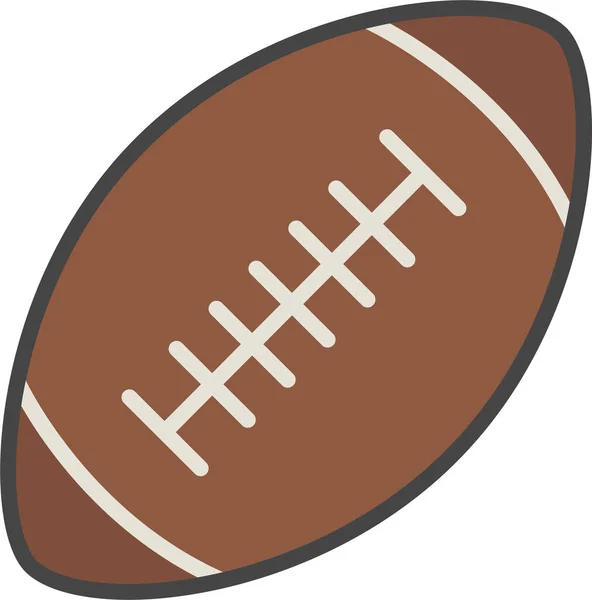 American Football Ball Ausrüstungsikone Ausgefüllten Outline Stil — Stockvektor